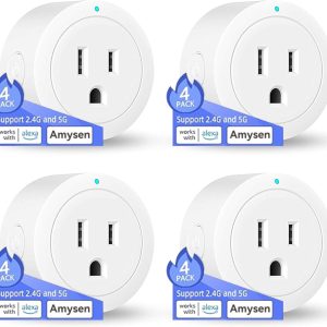 Smart Plug ,Compatible with Alexa Only ,Smart Outlet Bluetooth Mesh,Simple Setup with One Voice Command , Remote Control and Voice Control, ETL & FCC Certified, 4 Pack New (4 Pack)