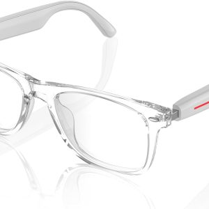 Smart Glasses - Bluetooth Glasses for Men & Women, Touch Control, Outdoor UV Protection and Voice Control, Hands-Free Calls (Clear Lens)