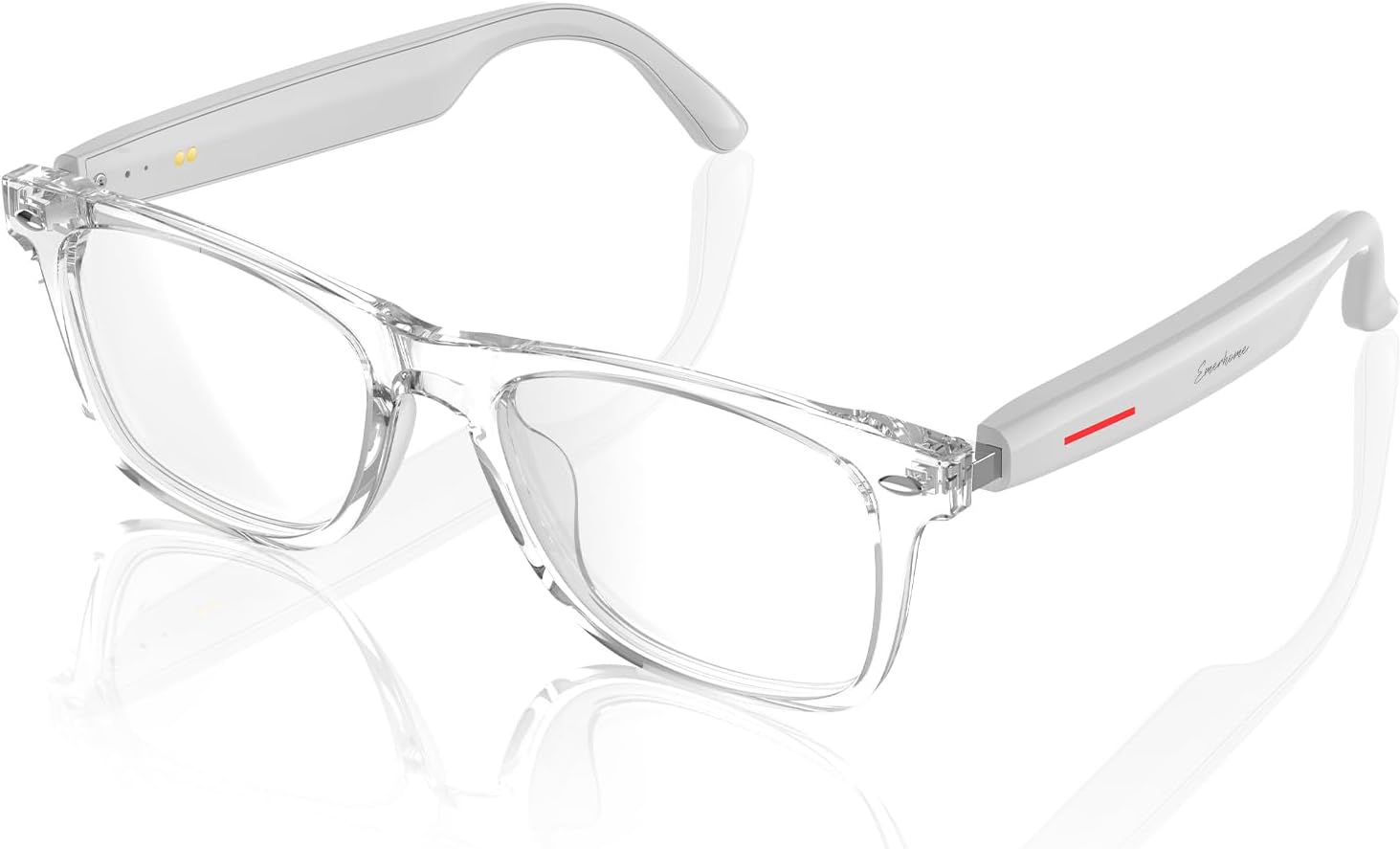 Smart Glasses - Bluetooth Glasses for Men & Women, Touch Control, Outdoor UV Protection and Voice Control, Hands-Free Calls (Clear Lens)