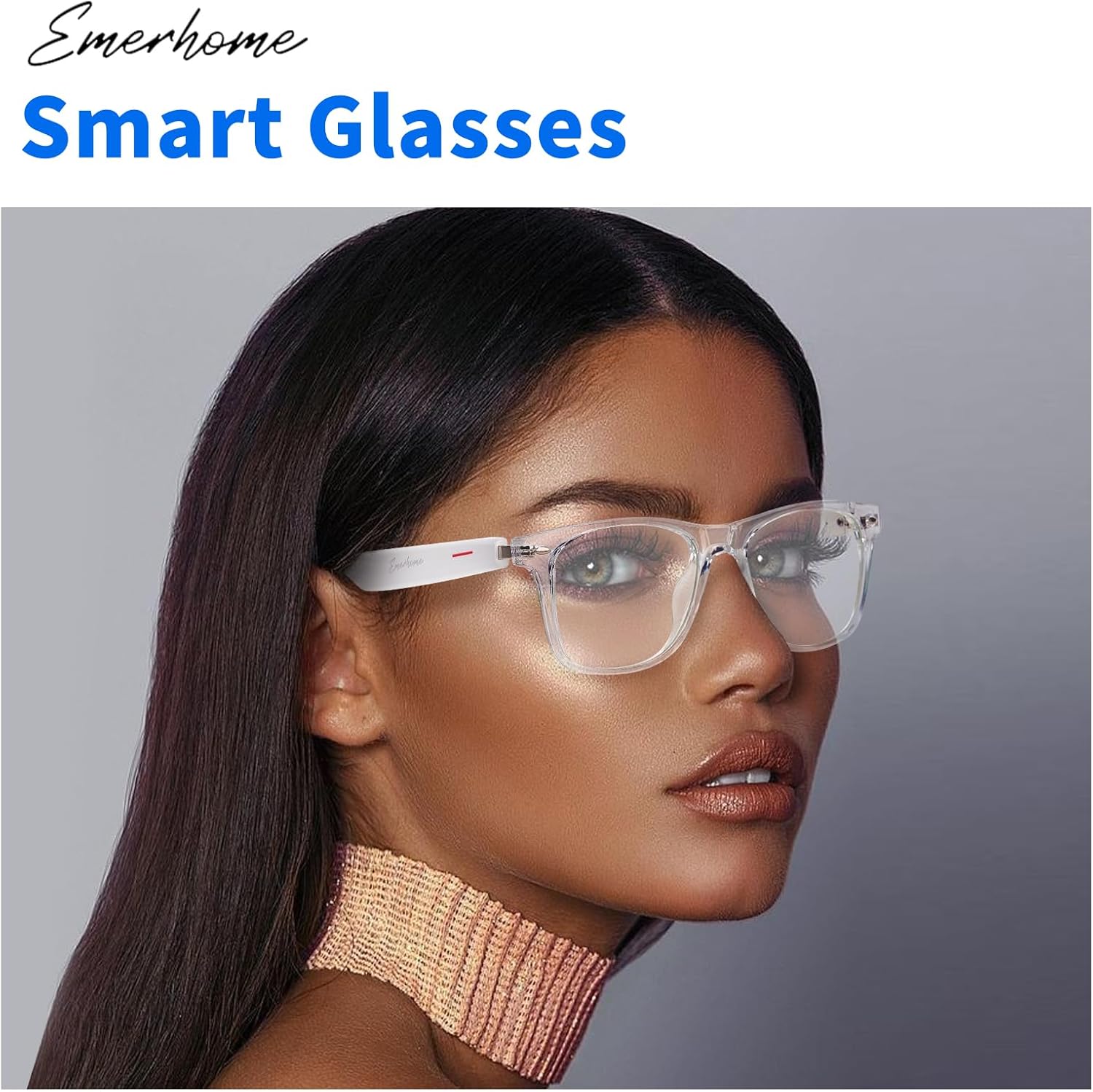 Smart Glasses - Bluetooth Glasses for Men & Women, Touch Control, Outdoor UV Protection and Voice Control, Hands-Free Calls (Clear Lens) - Image 6
